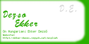 dezso ekker business card